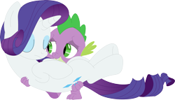 Size: 3575x2042 | Tagged: safe, artist:porygon2z, imported from derpibooru, rarity, spike, dragon, pony, unicorn, bridal carry, carrying, duo, female, holding a pony, male, shipping, simple background, sleeping, sparity, straight, transparent background