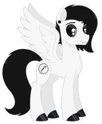Size: 1307x1590 | Tagged: safe, artist:dyonys, imported from derpibooru, oc, oc only, oc:motionless white, pegasus, chris cerulli, ear piercing, eyeshadow, hoof polish, makeup, male, motionless in white, pegasus oc, piercing, simple background, solo, stallion, transparent background