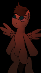 Size: 576x1024 | Tagged: safe, artist:imlpidimon, imported from derpibooru, oc, oc only, pegasus, pony, black background, digital art, simple background, solo