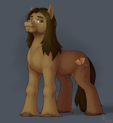 Size: 3568x3873 | Tagged: safe, artist:dorkmark, artist:rcooper, imported from derpibooru, oc, oc only, oc:solid punch, earth pony, pony, beard, earth pony oc, facial hair, fetlock tuft, glasses, male, stallion, unshorn fetlocks