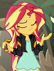 Size: 515x675 | Tagged: safe, imported from derpibooru, screencap, sunset shimmer, human, equestria girls, movie magic, spoiler:eqg specials, cropped, shrug, solo