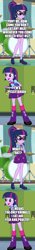 Size: 500x3546 | Tagged: safe, edit, edited screencap, imported from derpibooru, screencap, sci-twi, twilight sparkle, human, equestria girls, equestria girls series, comic, food, screencap comic, self paradox, self ponidox