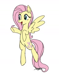Size: 1200x1560 | Tagged: safe, artist:riapu_san368, imported from derpibooru, fluttershy, pegasus, pony, female, mare, open mouth, simple background, solo, white background