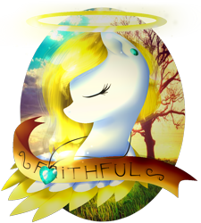 Size: 916x1016 | Tagged: safe, artist:angellightyt, imported from derpibooru, oc, oc only, oc:angel light, pegasus, pony, bust, ear piercing, eyes closed, female, halo, jewelry, mare, necklace, pegasus oc, piercing, simple background, solo, transparent background