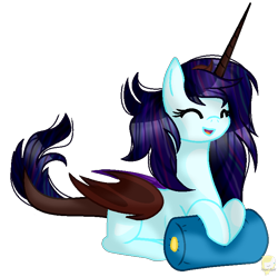 Size: 748x744 | Tagged: safe, artist:angellightyt, imported from derpibooru, oc, oc only, alicorn, bat pony, bat pony alicorn, pony, base used, bat pony oc, bat wings, eyelashes, eyes closed, female, horn, mare, simple background, smiling, solo, transparent background, wings