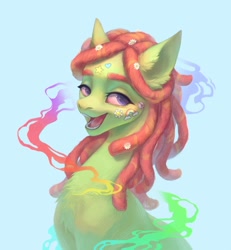 Size: 1891x2048 | Tagged: safe, artist:inarimayer, imported from derpibooru, tree hugger, earth pony, pony, face tattoo, female, mare, open mouth, solo, tattoo