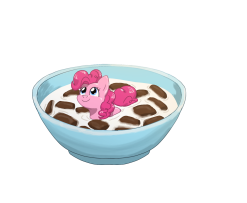 Size: 247x203 | Tagged: safe, artist:solixy406, imported from derpibooru, pinkie pie, earth pony, pony, bowl, cereal, female, food, mare, picture for breezies, ponies in food, simple background, solo, white background