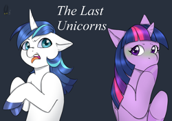 Size: 2039x1446 | Tagged: safe, artist:natt333, imported from derpibooru, shining armor, twilight sparkle, alicorn, pony, unicorn, fanfic:the last unicorns, author:shakespearicles, brother, brother and sister, cover art, disgusted, duo, eyebrows, eyelashes, family, fanfic, fanfic art, fanfic cover, female, fimfiction, green face, hoof over mouth, horn, implied inbreeding, implied incest, inbreeding, incest, infidelity, logo, looking, looking at each other, looking at someone, male, mare, nostrils, open mouth, prince, princess, pupils, royalty, shakespearicles, shiningsparkle, shipping, siblings, signature, simple background, sister, stallion, straight, teeth, text, the last unicorns, tongue out, twicest, twilight sparkle (alicorn), wall of tags, wings, xk-class end-of-the-world scenario