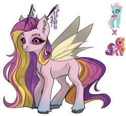 Size: 932x857 | Tagged: safe, artist:misty-periwinkle, imported from derpibooru, ocellus, rainbow flash, oc, changepony, hybrid, magical lesbian spawn, offspring, parent:ocellus, parent:rainbow flash, parents:ocellusflash, simple background, transparent background