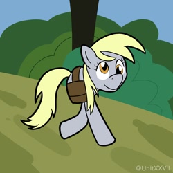Size: 1500x1500 | Tagged: safe, artist:unitxxvii, imported from derpibooru, derpy hooves, pony, cyriak, dumb running ponies, female, meme, not salmon, ponified meme, solo, wat