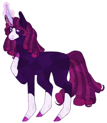 Size: 2639x3032 | Tagged: safe, artist:sleepy-nova, imported from derpibooru, oc, oc:interstellar quartz, pony, unicorn, cloven hooves, female, glowing, glowing horn, horn, looking at you, magic, mare, simple background, solo, transparent background