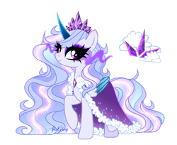 Size: 1600x1308 | Tagged: safe, artist:gloriaartist, imported from derpibooru, oc, oc only, alicorn, pony, alicorn oc, cloak, clothes, crystal horn, dark magic, female, horn, magic, mare, simple background, solo, transparent background, wings