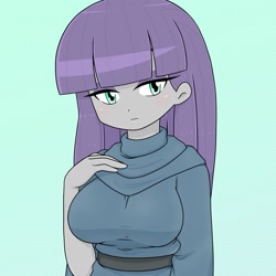 Size: 1733x1733 | Tagged: safe, alternate version, artist:batipin, imported from derpibooru, maud pie, human, equestria girls, breasts, busty maud pie, cropped, female, looking at you, solo