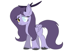 Size: 1300x900 | Tagged: safe, artist:leafywolf, imported from derpibooru, oc, oc only, pegasus, pony, antlers, eyelashes, female, heterochromia, mare, pegasus oc, simple background, solo, transparent background, unshorn fetlocks, wings