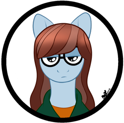 Size: 804x796 | Tagged: safe, artist:pandadox, imported from derpibooru, earth pony, pony, bored, bust, clothes, daria, daria morgendorffer, female, glasses, lidded eyes, looking at you, mare, ponified, portrait, simple background, solo, transparent background