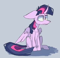 Size: 2048x1981 | Tagged: safe, artist:volchok, imported from derpibooru, twilight sparkle, alicorn, pony, curved horn, female, grumpy, grumpy twilight, horn, mare, solo, twilight sparkle (alicorn)