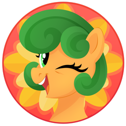 Size: 1920x1920 | Tagged: safe, artist:kabuvee, imported from derpibooru, oc, oc only, earth pony, pony, bust, earth pony oc, female, mare, one eye closed, portrait, simple background, solo, transparent background, wink