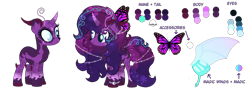 Size: 5000x1830 | Tagged: safe, artist:moonfluffysnow, imported from derpibooru, oc, oc only, oc:moonfluffysnow, butterfly, dragon, hybrid, pony, unicorn, wolf, base used, blue, cyan, moon, pink, purple, redesign, simple background, snow, snowflake, solo, transparent background, white