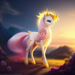 Size: 512x512 | Tagged: safe, imported from derpibooru, fluttershy, kirin, ai content, ai generated, female, generator:stable diffusion, kirin-ified, mare, race swap, solo, species swap