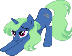 Size: 6000x4676 | Tagged: safe, artist:firlin123, imported from derpibooru, flowerescent, pony, unicorn, female, iwtcird, las pegasus resident, mare, meme, simple background, solo, stretching, transparent background, vector