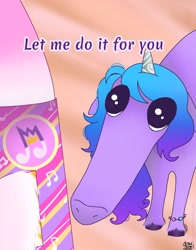 Size: 1074x1368 | Tagged: safe, artist:petaltwinkle, imported from derpibooru, izzy moonbow, pony, unicorn, didn't i do it for you, female, g5, long snout, mare, text, unshorn fetlocks, why the long face