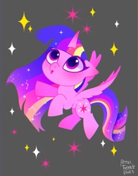 Size: 1074x1368 | Tagged: safe, artist:petaltwinkle, imported from derpibooru, twilight sparkle, alicorn, pony, flying, solo, spread wings, twilight sparkle (alicorn), wings