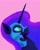 Size: 1706x2122 | Tagged: safe, artist:iron curtain, imported from derpibooru, nightmare moon, alicorn, pony, bust, female, helmet, horn, looking up, mare, pink background, portrait, simple background, solo