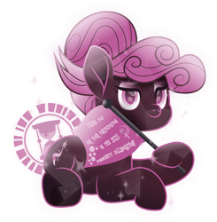 Size: 1394x1420 | Tagged: safe, artist:lincolnbrewsterfan, derpibooru exclusive, imported from derpibooru, oc, oc only, oc:ms. collabooru, crystal pony, earth pony, pony, derpibooru, derpibooru community collaboration, the cutie re-mark, the gift of the maud pie, .svg available, anniversary, big eyelashes, colored eyebrows, colored pupils, compliment, congratulations, crystal pony oc, curly mane, derpibooru ponified, derpy's cutie mark, disconnected tail, equestria font, eyeshadow, flag, flag pole, gift art, hair bun, highlights, holding, hoof heart, hourglass, inkscape, inverted, inverted colors, long eyelashes, looking at you, lying down, makeup, meta, meta:derpibooru community collaboration, mismatched tail, movie accurate, name pun, pink, pink eyes, pink mane, ponified, prone, proud, shading, smiling, smiling at you, solo, sparkles, stars, svg, tail, text, thank you, thanks, time vortex, translucent, transparent tail, trixie's cutie mark, underhoof, vector