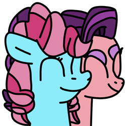 Size: 1000x1000 | Tagged: safe, artist:jadeharmony, imported from derpibooru, cup cake, spoiled rich, earth pony, pony, eyes closed, female, infidelity, lesbian, mare, shipping, simple background, smiling, spoiledcake, transparent background