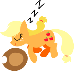 Size: 1366x1314 | Tagged: safe, artist:aprilfools, applejack, earth pony, pony, /bale/, cowboy hat, female, freckles, hat, mare, onomatopoeia, simple background, sleeping, solo, sound effects, stetson, transparent background, zzz