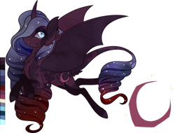 Size: 900x683 | Tagged: safe, artist:velnyx, imported from derpibooru, oc, oc:blood moon, alicorn, bat pony, bat pony alicorn, pony, bat wings, female, horn, mare, simple background, solo, transparent background, wings