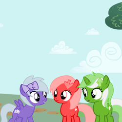 Size: 4096x4096 | Tagged: safe, artist:foxyfell1337, imported from derpibooru, oc, oc only, oc:comment, oc:downvote, oc:upvote, earth pony, pegasus, pony, unicorn, derpibooru, absurd resolution, base used, derpibooru ponified, female, filly, foal, meta, ponified, trio