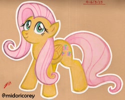 Size: 1450x1168 | Tagged: safe, artist:midoricorey, imported from derpibooru, fluttershy, pegasus, pony, female, mare, solo, text
