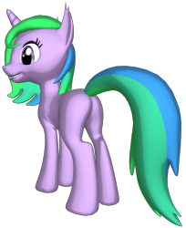 Size: 1168x1432 | Tagged: safe, imported from derpibooru, oc, oc only, oc:fiona mahri, pony, unicorn, 3d, butt, female, horn, mare, pink eyes, pink mane, plot, png, simple background, smiling, transparent background, turquoise mane, unicorn oc