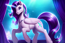 Size: 12288x8192 | Tagged: safe, imported from derpibooru, starlight glimmer, alicorn, pony, alicornified, chest fluff, cute, machine learning generated, purplesmart.ai, race swap, solo, stable diffusion, starlicorn, xk-class end-of-the-world scenario