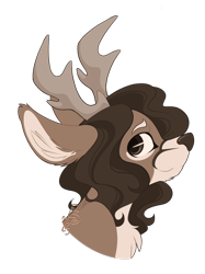 Size: 992x1328 | Tagged: safe, artist:ezzerie, imported from derpibooru, oc, oc only, oc:jae, deer, bust, deer oc, non-pony oc, portrait, raffle prize, simple background, solo, transparent background