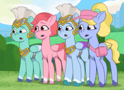Size: 731x532 | Tagged: safe, imported from derpibooru, screencap, zipp storm, pegasus, pony, spoiler:g5, spoiler:my little pony: tell your tale, spoiler:tyts01e02, animated, female, fifi (g5), g5, guardsmare, male, mare, my little pony: tell your tale, open mouth, pegasus royal guard, royal guard, stallion, thunder flap, windy (g5), zipp's flight school, zoom zephyrwing