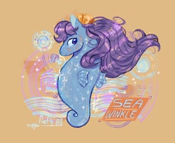 Size: 1672x1365 | Tagged: safe, artist:nightprince-art, imported from derpibooru, seawinkle, pony, sea pony, g1, hair bow, solo, sparkles