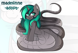 Size: 3000x2060 | Tagged: safe, artist:madelinne, imported from derpibooru, oc, oc only, lamia, original species, adoptable, adoptable open, adoption, solo, zoom layer