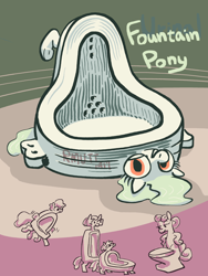 Size: 3000x4000 | Tagged: safe, artist:ja0822ck, imported from derpibooru, oc, oc:kohlette, object pony, original species, pegasus, pony, toilet pony, but why, dada, dadaism, duchamp, fountain, modern art, not salmon, ponified, toilet, urinal, wat