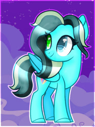 Size: 772x1035 | Tagged: safe, artist:moonfluffysnow, imported from derpibooru, oc, oc only, pegasus, pony, art trade, base used, heterochromia, looking up, pegasus oc, shading, solo