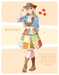 Size: 1606x2048 | Tagged: safe, artist:applesartt, imported from derpibooru, applejack, human, clothes, female, humanized, solo