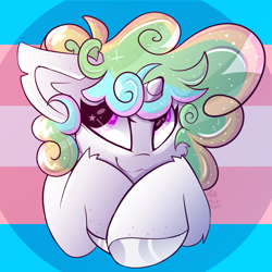 Size: 1500x1500 | Tagged: safe, artist:starcasteclipse, imported from derpibooru, oc, oc only, pony, unicorn, pride, pride flag, transgender pride flag