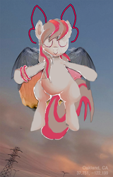 Size: 1600x2500 | Tagged: safe, artist:yidwags, imported from derpibooru, angel wings, pegasus, pony, blanket, coordinates, mixed media, real life background, solo