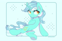 Size: 4096x2731 | Tagged: safe, artist:stravy_vox, imported from derpibooru, lyra heartstrings, pony, unicorn, abstract background, female, mare, solo, underhoof