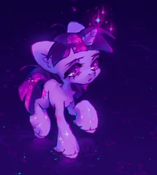 Size: 1840x2048 | Tagged: safe, artist:p0nyplanet, imported from derpibooru, twilight sparkle, pony, unicorn, female, halftone, magic, mare, solo, unicorn twilight