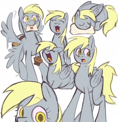 Size: 2600x2700 | Tagged: safe, artist:dogscringe, imported from derpibooru, derpy hooves, pegasus, pony, female, food, letter, mare, mouth hold, muffin, simple background, solo, unstoppable force of derp, white background