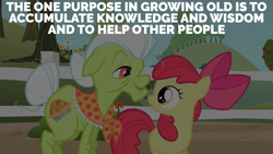 Size: 1920x1080 | Tagged: safe, edit, edited screencap, editor:quoterific, imported from derpibooru, screencap, apple bloom, granny smith, earth pony, pony, family appreciation day, doctor who, female, filly, foal, mare