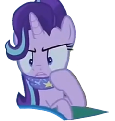 Size: 429x449 | Tagged: safe, edit, edited screencap, imported from derpibooru, screencap, starlight glimmer, pony, unicorn, road to friendship, :c, >:c, angry, annoyed, background removed, blanket, cloth gag, frown, gag, png, seriously, simple background, solo, starlight glimmer is not amused, starlight's gag, transparent background, unamused