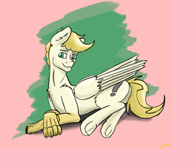 Size: 1025x887 | Tagged: safe, artist:nightshade, imported from derpibooru, oc, oc:exist, pegasus, pony, butt, cute, hooves, lying down, paws, plot, solo, wings